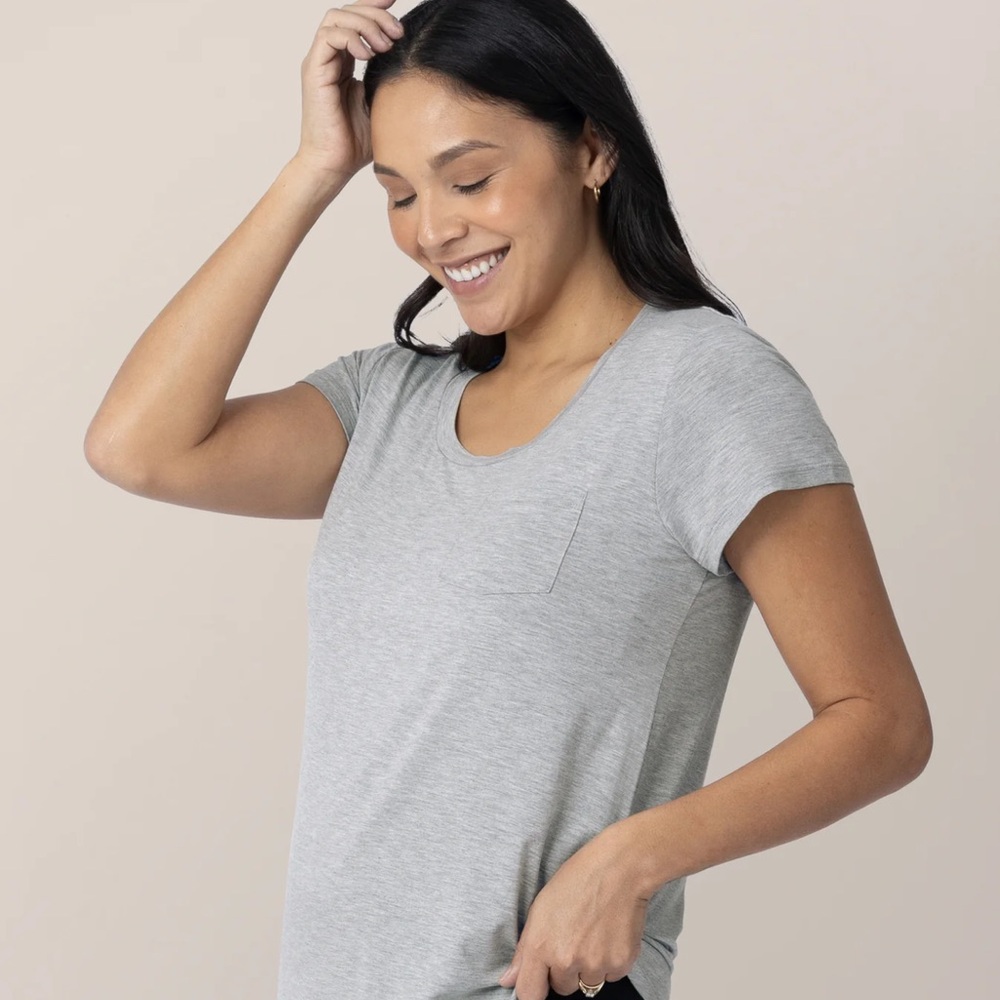 Kindred Bravely Gray Heather Bamboo Everyday Maternity & Nursing T-shirt